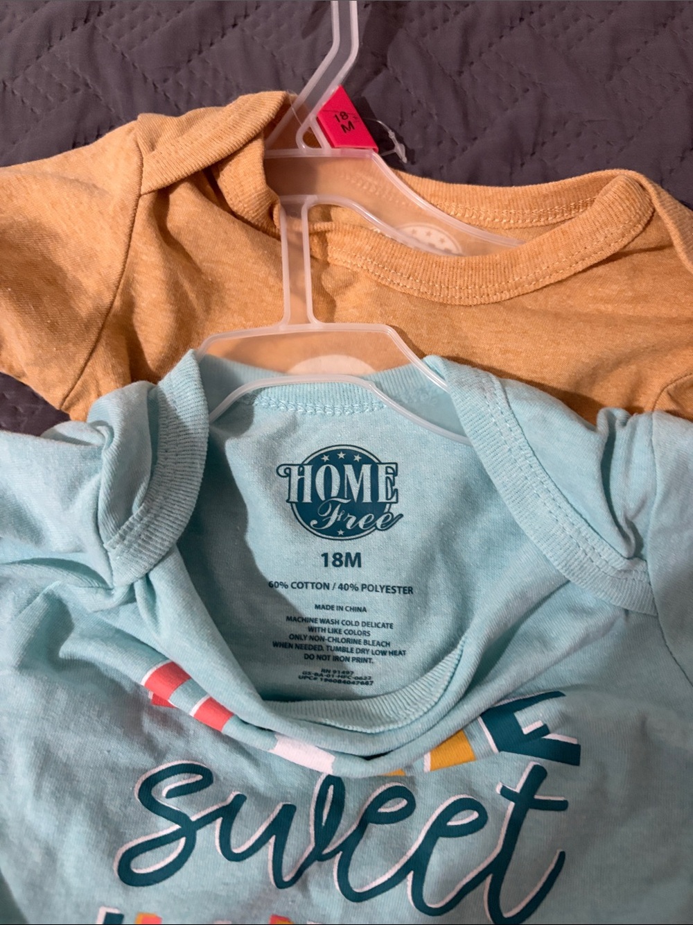 Carter's Light Blue Short-Sleeve Tee with Yellow Shirt Visible